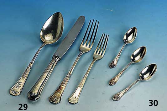 6 KaffeelÖffel, Bruckmann & SÖhne, um 1900, reiner Jugendstil, fÜr die Weltausstellung in Paris entworfen, 800er Silber, sammelw., vgl. Lit.: ...