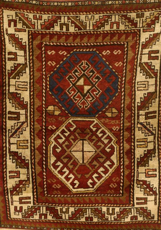 Gandjeh, Russland, um 1920, Wolle auf Wolle, ca. 137 x 114 cm, Schätzwert: 2900.- EURO, EHZ: 3