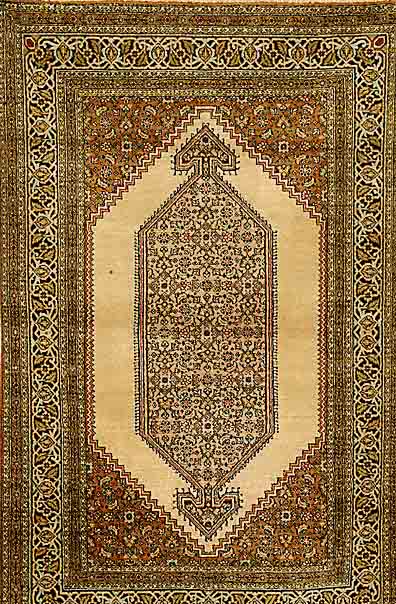 Ghom Seide, Persien, um 1950, reine Naturseide, ca. 160 x 101 cm, SchÄtzwert: 2100.- EURO, EHZ: 2-3