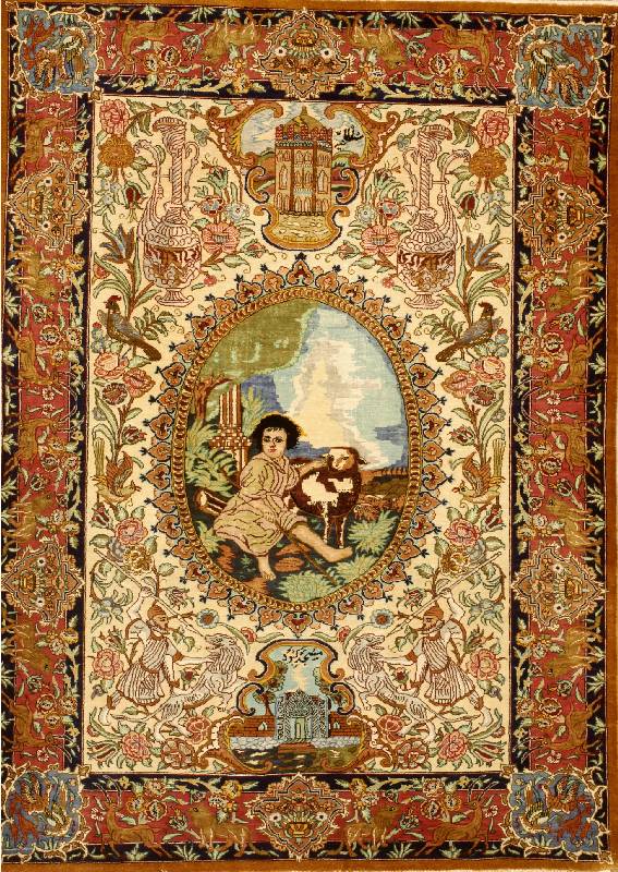 Ghom Seide, Persien, ca. 30 Jahre, reine Naturseide, ca. 110 x 78 cm, SchÄtzwert: 1600.- EURO, ca. 1,0 Mio. Kn/qm, EHZ: 1-2