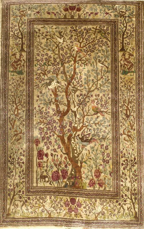 Agra, Indien, um 1920, reine Naturseide, ca. 226 x 144 cm, SchÄtzwert: 18500.- EURO, EHZ: 2