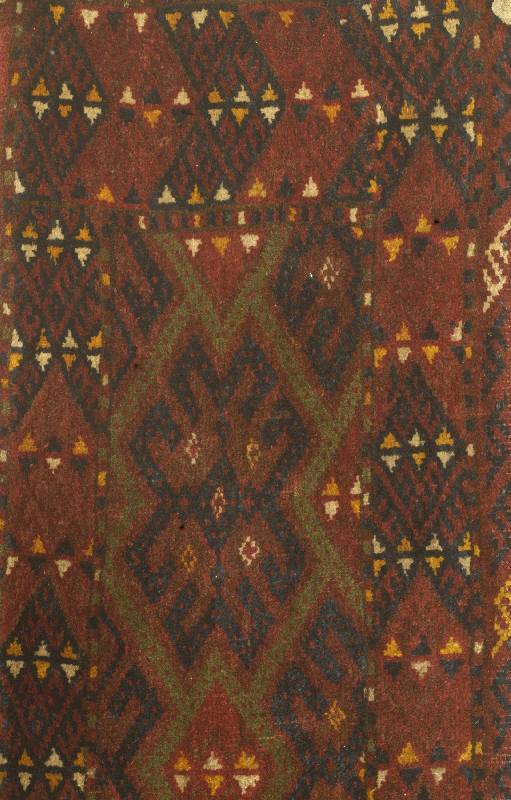Beshir Taschenfront, Torkmenistan, um 1920, Wolle auf Wolle, ca. 112 x 30 cm, Schätzwert: 700.- EURO, EHZ: 2