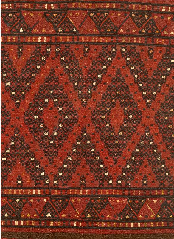 Sumakh Taschenfront, Torkmenistan, um 1900, Wolle auf Wolle, ca. 56 x 50 cm, SchÄtzwert: 450.- EURO, EHZ: 3-4