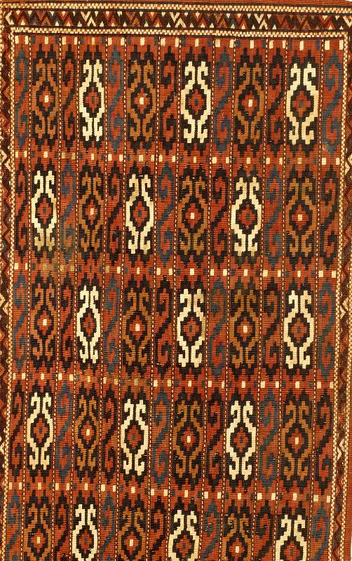 Yamut Torba Taschenfront, Sumagh,Kelim, um 1920, Wolle auf Wolle, ca. 115 x 55 cm, SchÄtzwert: 650.- EURO, EHZ: 2
