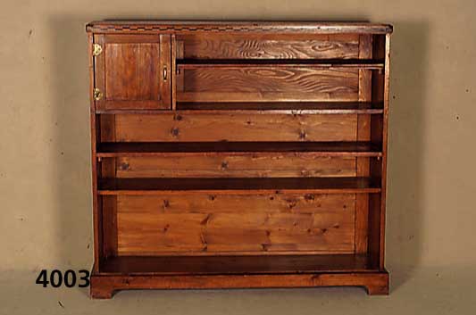 BÜcherregal, deutsch/Lothringen, um 1900/05, Sezessionsstil, Weichholz, sparsame Intar- sienleiste, diese in Nußbaum bzw. geschwÄrztem ...