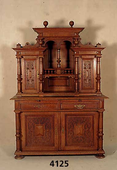 Vielzweckschrank, deutsch, um 1880/1900, Historismus, Korpus Weichholz/Hartholz, zum grÖßten Teil auf Rahmen gearbeitet, TÜrinlets mit reicher ...