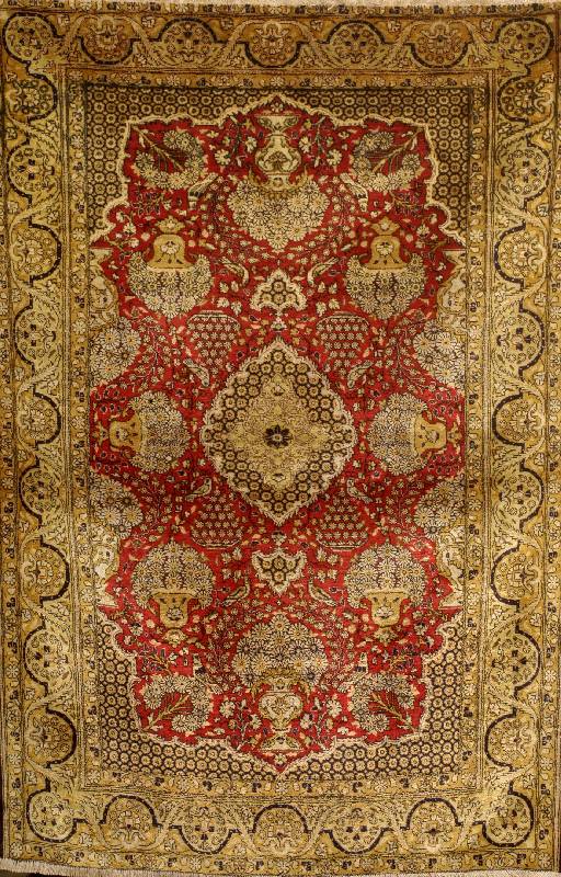Ghom Seide, Persien, ca. 50 Jahre, reine Naturseide, ca. 172 x 117 cm, SchÄtzwert: 2400.- EURO, EHZ: 3