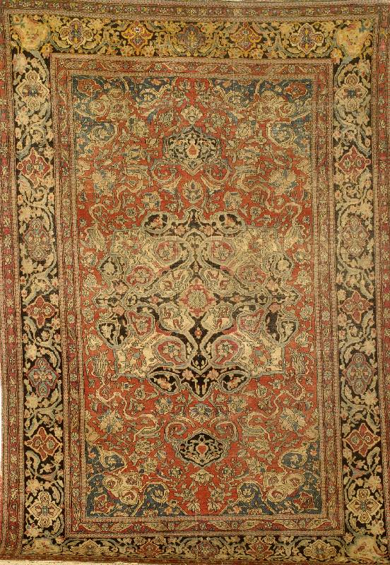 Esfahan Antik, Persien, um 1900, Wolle auf Baumwolle, ca. 204 x 139 cm, SchÄtzwert: 3900.- EURO, EHZ: 5