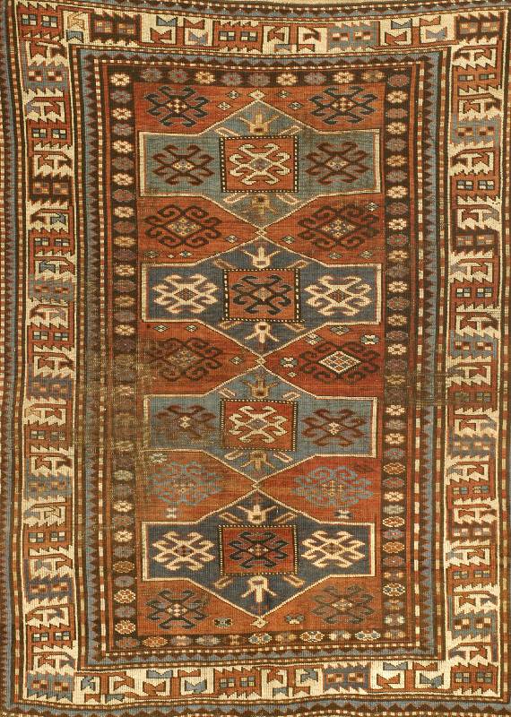 Kazak, Rußland, um 1900, Wolle auf Wolle, ca. 185 x 141 cm, SchÄtzwert: 2500.- EURO, EHZ: 4