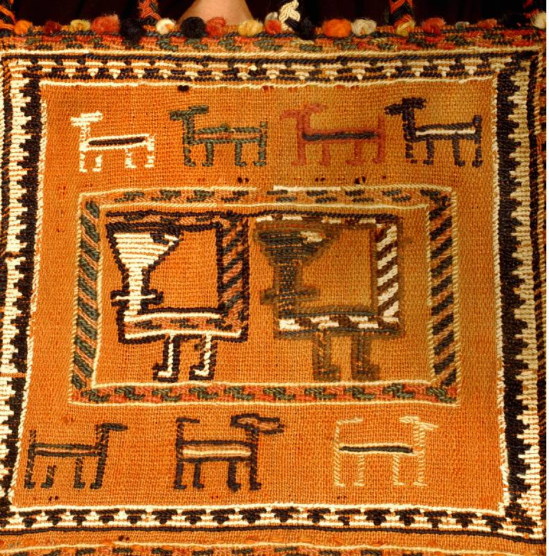 Gaschgai Tasche, Persien, ca. 40 Jahre, Wolle auf Wolle, ca. 30 x 25 cm, EHZ: 2, BesticktSchÄtzwert: 650 EURO.