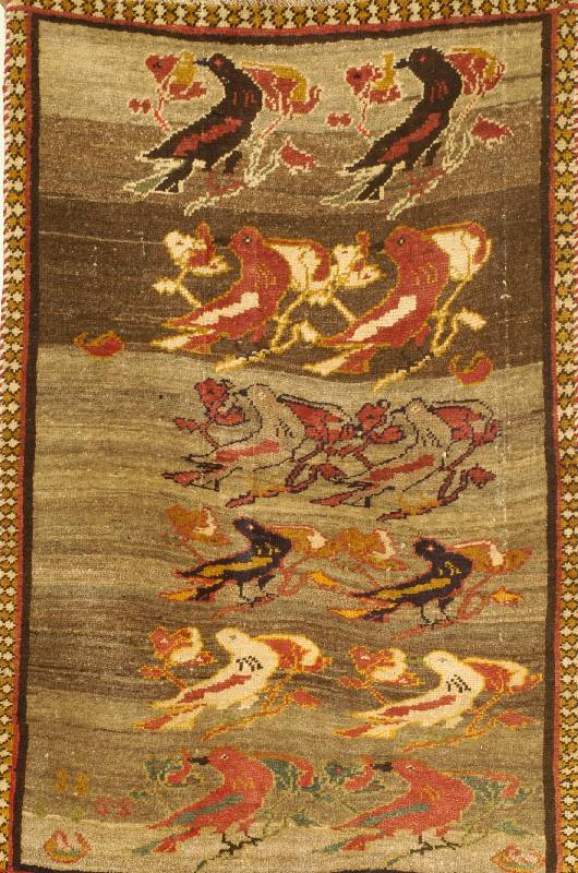 Gabbeh, Persien, ca. 50 Jahre, Wolle auf Wolle, ca. 134 x 98 cm, SchÄtzwert: 650.- EURO, EHZ: 3