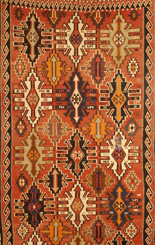 Kuba Kelim, Ostkaukasus, Schirwangebiet, um 1880, Wolle auf Wolle, ca. 302 x 162 cm, SchÄtzwert: 8000.- EURO, Naturfarben, in literatur Ähnlich ...