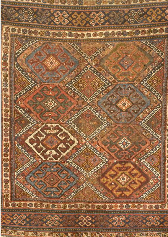 Khamseh, Persien, um 1900, Wolle auf Wolle, ca. 155 x 146 cm, Schätzwert: 1050.- EURO, EHZ: 4-5