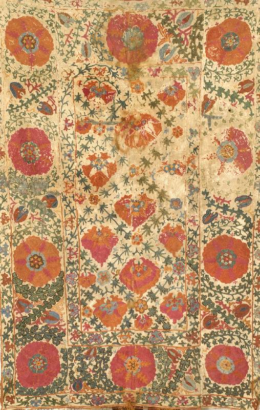 Susani, Uzbekistan, um 1880, Seide auf Baumwolle, ca. 167 x 110 cm, Schätzwert: 850.- EURO, EHZ: 4