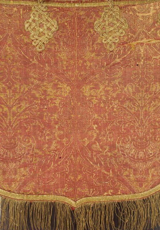 Sadelldecke, Deutschland, um 1750, Baumwolle mit Seide, ca. 46 x 50 cm, Schätzwert: 900.- EURO, EHZ: 4