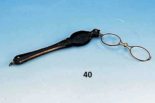 Lorgnon deutsch um 1840/50, Schildpatt, Metall vergoldet, sammelwÜrdig