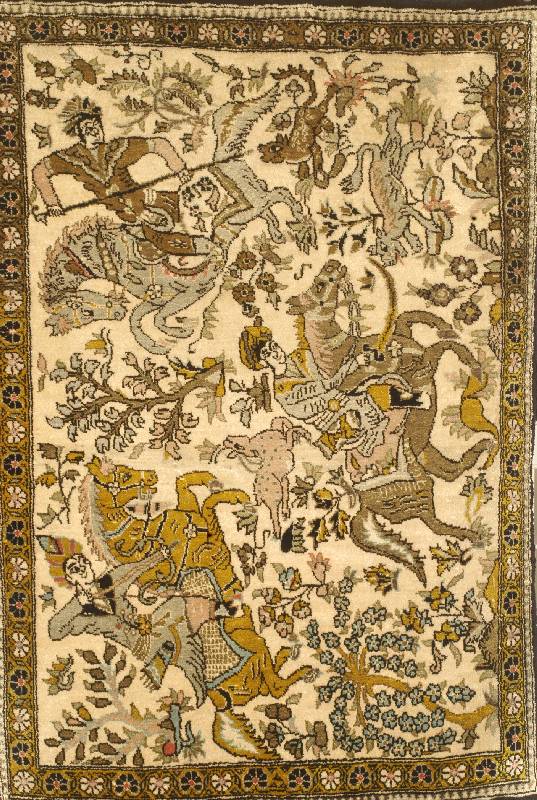 Ghom Seide, Persien, ca. 60 Jahre, reine Naturseide, ca. 78 x 56 cm, SchÄtzwert: 1400.- EURO, EHZ: 2
