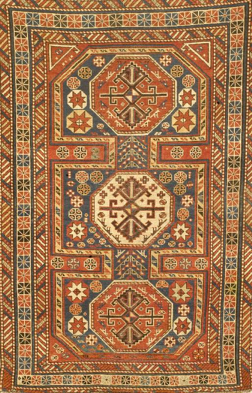 Leshgi, Rußland, um 1880, Wolle auf Wolle, ca. 178 x 117 cm, SchÄtzwert: 4500.- EURO, gleichmÄssig belaufen, altersbedingt guter Zustand
