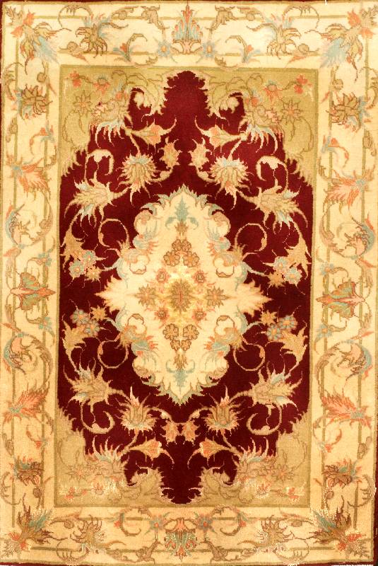 TÄbriz fein, Persien, 10 Jahre, Korkwolle mit Seide, ca. 90 x 60 cm, SchÄtzwert: 680.- EURO, ca. 550.000 Kn/qm. Ausgezeichneter Zusta nd.
