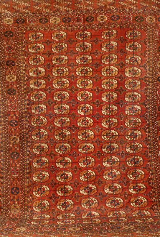 Tekke Buchara, Rußland, ca. 60 Jahre, Wolle auf Wolle, ca. 350 x 237 cm, SchÄtzwert: 5500.- EURO, EHZ: 3-4