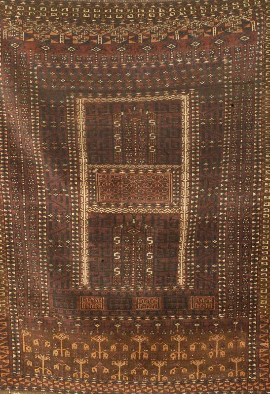 Saryk Engsi, Torkmanestan, um 1890, Flor Wolle mit Seide, ca. 191 x 144 cm, SchÄtzwert: 4500.- EURO, EHZ: 3