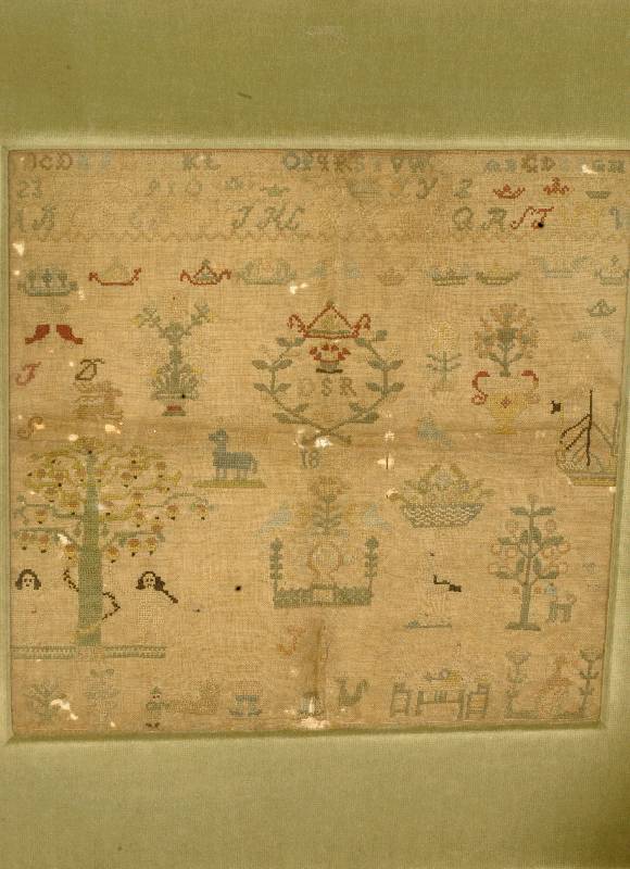 Strickmuster datiert, Schweden, um 1808, ca. 47 x 47 cm (mit Rahmen), Schätzwert: 1100.- EURO, EHZ: 4