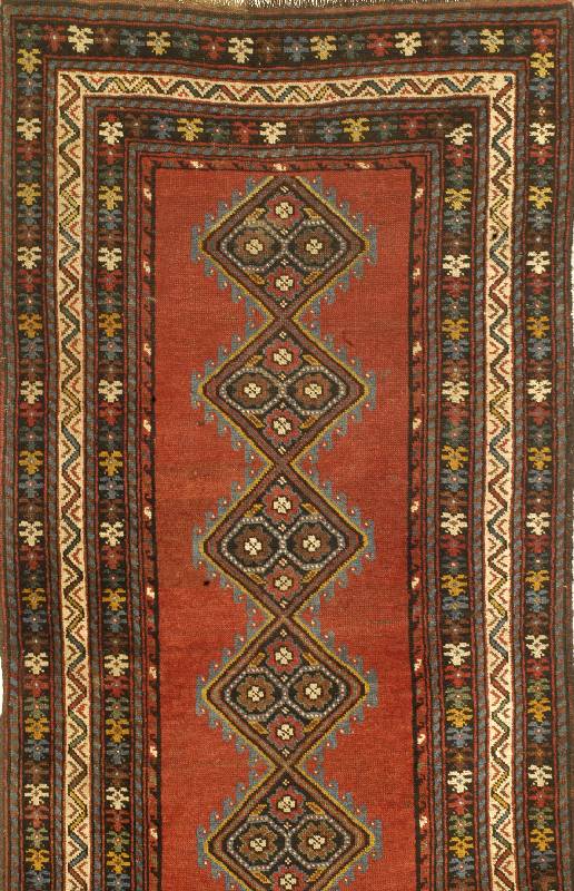 Kasak, SÜdwest Kaukasus Russland, Ende 19.jh., Wolle auf Wolle, ca. 195 x 95 cm, SchÄtzwert: 3200.- EURO, EHZ: 2-3 Naturfarben.