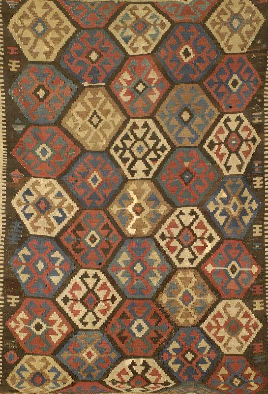 Kelim, Kaukasus, um 1890, Wolle auf Wolle, ca. 282 x 208 cm, SchÄtzwert: 3200.- EURO, EHZ: 3, AbschlÜsse gekÜrzt.