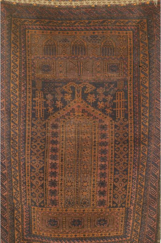 Beloutsch-Gebetsteppich, Afghanistan, um 1940, Wolle auf Wolle, ca. 150 x 92 cm, Schätzwert: 550.- EURO, EHZ: 3