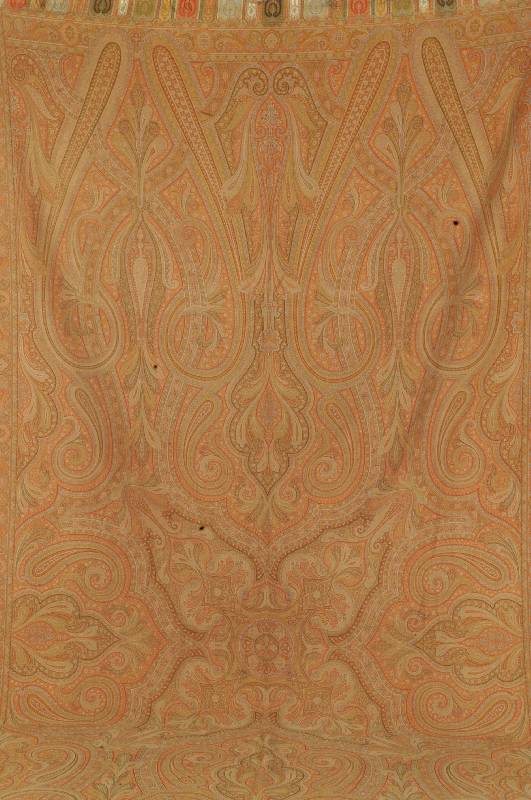 Kashmir Schal, Indien, um 1860, Wolle, ca. 336 x 155 cm, Schätzwert: 3800.- EURO, EHZ: 2, kleiner Riss