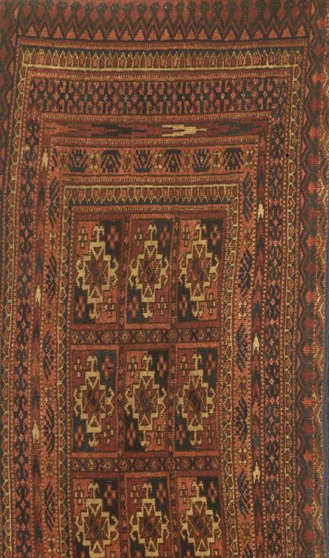Tekke Torba, Turkmenistan, um 1910, Wolle auf Wolle, ca. 110 x 41 cm, Schätzwert: 1100.- EURO, EHZ: 2