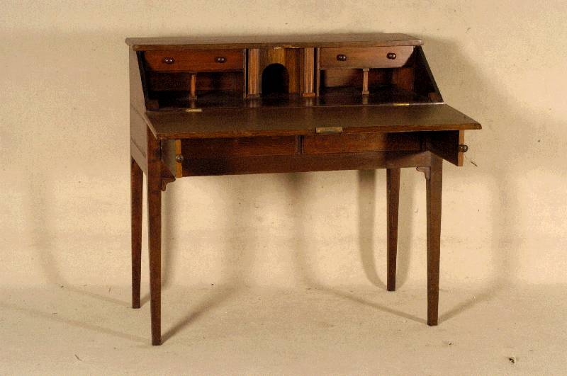 StandsekretÄr, England, um 1830/40, Front und Beine eine Schublade, SchrÄgklappe, Innenleben mit mehreren Schubladen und FÄchern , praktisches ...