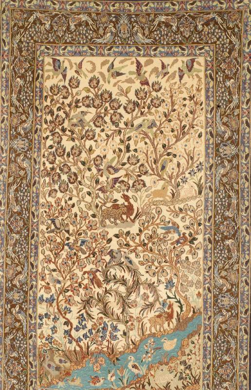 Esfahan, Persien, ca. 30 Jahre, Korkwolle mit und auf Seide, ca. 176 x 104 cm, Schätzwert: 1800.- EURO, EHZ: 2