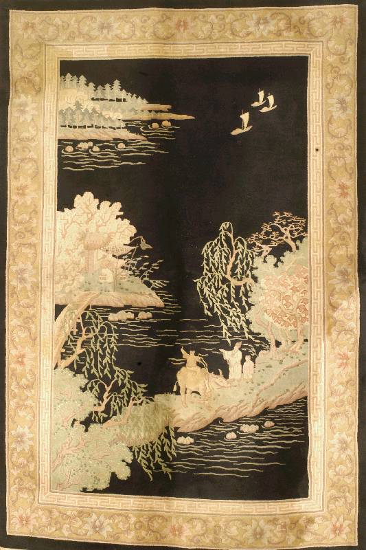 China, ca. 50 Jahre, Wolle auf Baumwolle, ca. 252 x 170 cm, Schätzwert: 2500.- EURO, EHZ: 3