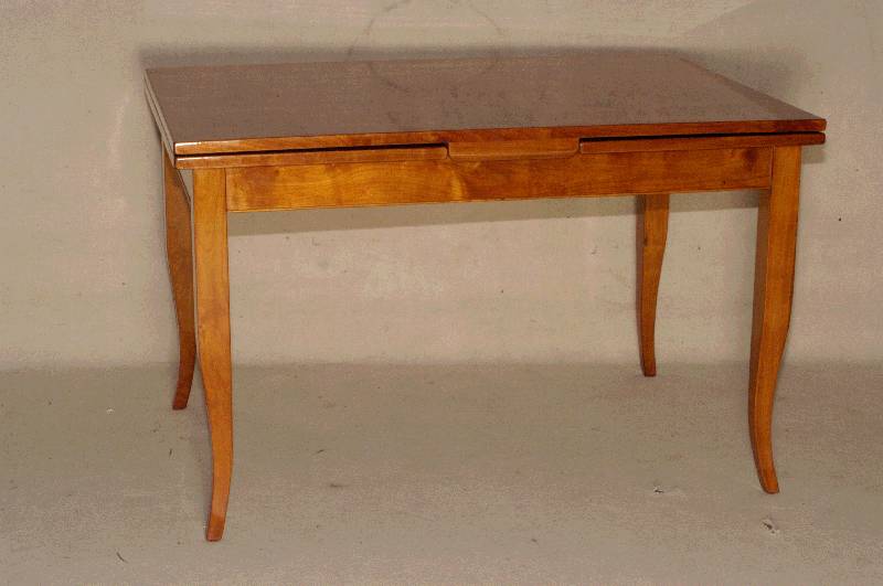Ausziehtisch, im Biedermeierstil, Kirschbaum massiv, StilmÖbel, unter Verwendung alter Teile, 2 kleine Schubladen, wohnfertig, ca. 79x140x90 cm, ...