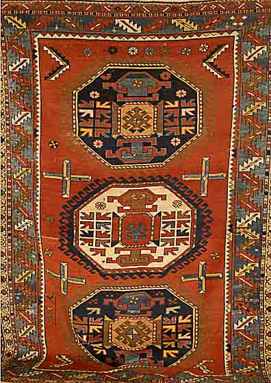 Kazak, Russland, um 1890, Wolle auf Wolle, ca. 226 x 156 cm, Schätzwert: 3200.- EURO, EHZ: 3-4