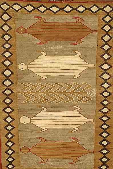 Nawaho Kelim, Indianer, um 1940, Wolle auf Wolle, ca. 143 x 92 cm, Schätzwert: 1700.- EURO, EHZ: 2-3