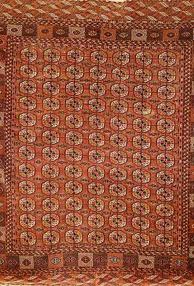 Tekke, Torkmanestan, um 1920, Wolle auf Wolle, ca. 260 x 215 cm, Schätzwert: 2500.- EURO, EHZ: 3-4