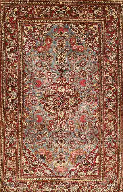 Keschan Seide, Persien, um 1930,reine Natur Seide, ca. 198 x 123 cm, SchÄtzwert: 8500 EURO ,EHZ: 3