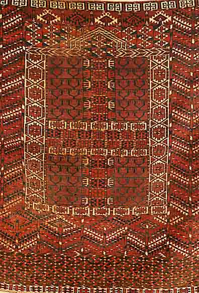 Engsi, Turkmenistan, um 1900, Wolle auf Wolle, ca. 128 x 119 cm, SchÄtzwert: 1300.- EURO, EHZ: 4