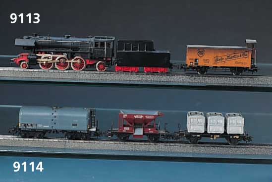 WÜrrtembergischer Zug, MÄrklin, Spur HO, 2. HÄlfte 20. Jh., Sonderserie zum 125-jÄhrigen MÄrklin JubilÄum, GÜterwagen mit versch. ...