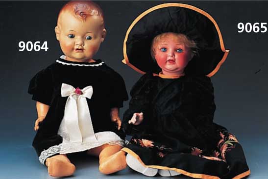 Massekopfpuppe, Armand Marseille, um 1930, Nr. 2542, SP (in Kreis), modellierterte Haare, offener Mund, Kopf, Arme und Beine bewegl., blaue ...