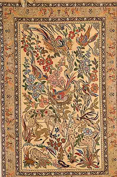 Esfahan fein, Persien, ca. 30 Jahre, Korkwolle mit Seide, ca. 106 x 71 cm, SchÄtzwert: 1350.- EURO, ca. 950.000 Kn/qm, EHZ: 1-2