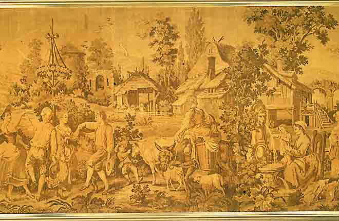Gewebte Stoff, nach Tenieryd Frankreich, um 1890, ca. 252 x 142 cm, SchÄtzwert: 1400.- EURO, ( Im Rahmen), EHZ: 2