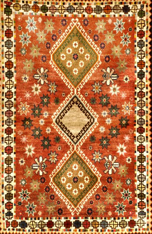 Yalameh Alt Persien, ca. 40 Jahre, Wolle auf Wolle, ca. 155 x 100 cm, SchÄtzwert: 460.- EURO. Glanzreiche Wolle.