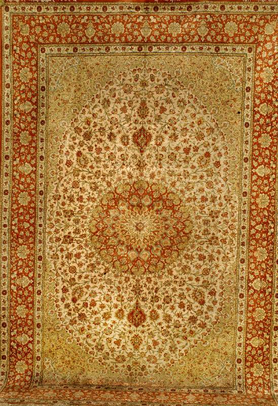 Ghom Seide sign, Persien, ca. 10 Jahre, reine Naturseide, ca. 298 x 197 cm, SchÄtzwert: 14000.- EURO, ca. 1,0 Mio. Kn/qm, EHZ: 1-2, glanzreicher ...