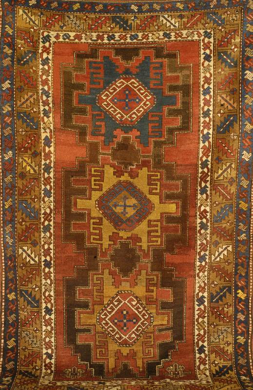 Leshgi, Kaukasus, um 1910, Wolle auf Wolle, ca. 225 x 135 cm, SchÄtzwert: 4800.- EURO, EHZ: 3-4, fachkundig restauriert