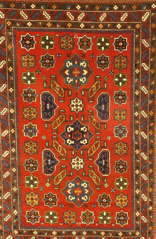 Shirwan, Russland, ca. 60 Jahre, Wolle auf Wolle, ca. 185 x 124 cm, Schätzwert: 2800.- EURO, EHZ: 2, restauriert
