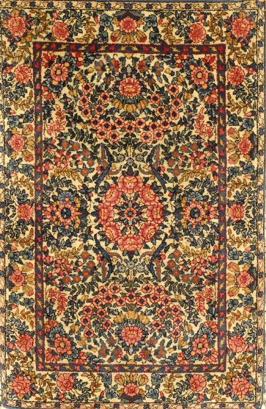 Lawar fein, Persien, um 1900, Wolle auf Baumwolle, ca. 89 x 59 cm, SchÄtzwert: 1200.- EURO, EHZ: 2-3