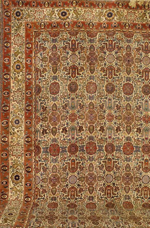 Teheran Antik, Persien, um 1890, Wolle auf Baumwolle, ca. 407 x 297 cm, Pflanzenfarben, schÖne feine Wolle . Heute kaum zu findende Provinenz, ...